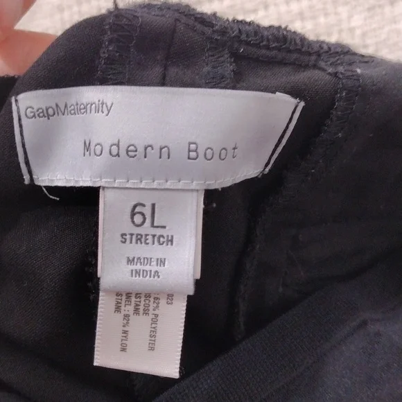 EUC Gap Maternity Modern Boot Black Dress Pants size 6L Stretch - Picture 12 of 14
